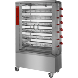 Kippenspit Gas, 6 Spitten, op Wielen (36 Kippen)