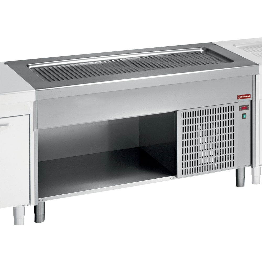 Element met ondiepe kuip op open kast 6x GN1/1 Element met ondiepe kuip op open kast 6x GN1/1