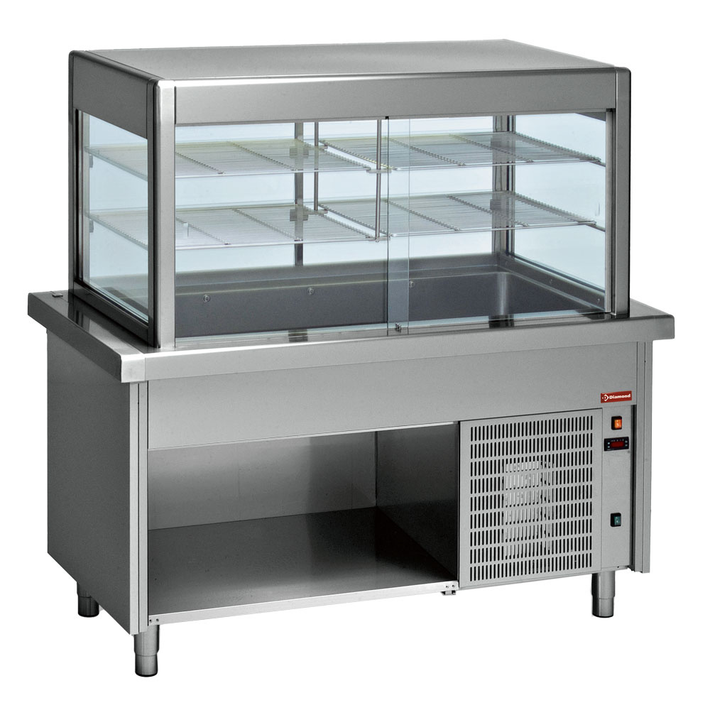 Top element + gekoelde vitrine op openkast 6x GN 1/1 Top element + gekoelde vitrine op openkast 6x GN 1/1