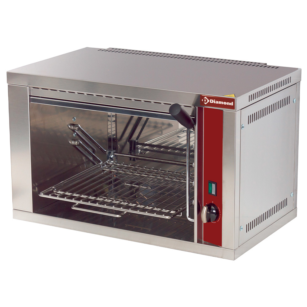 Elektrische salamander, met regelbare rooster Elektrische salamander, met regelbare rooster