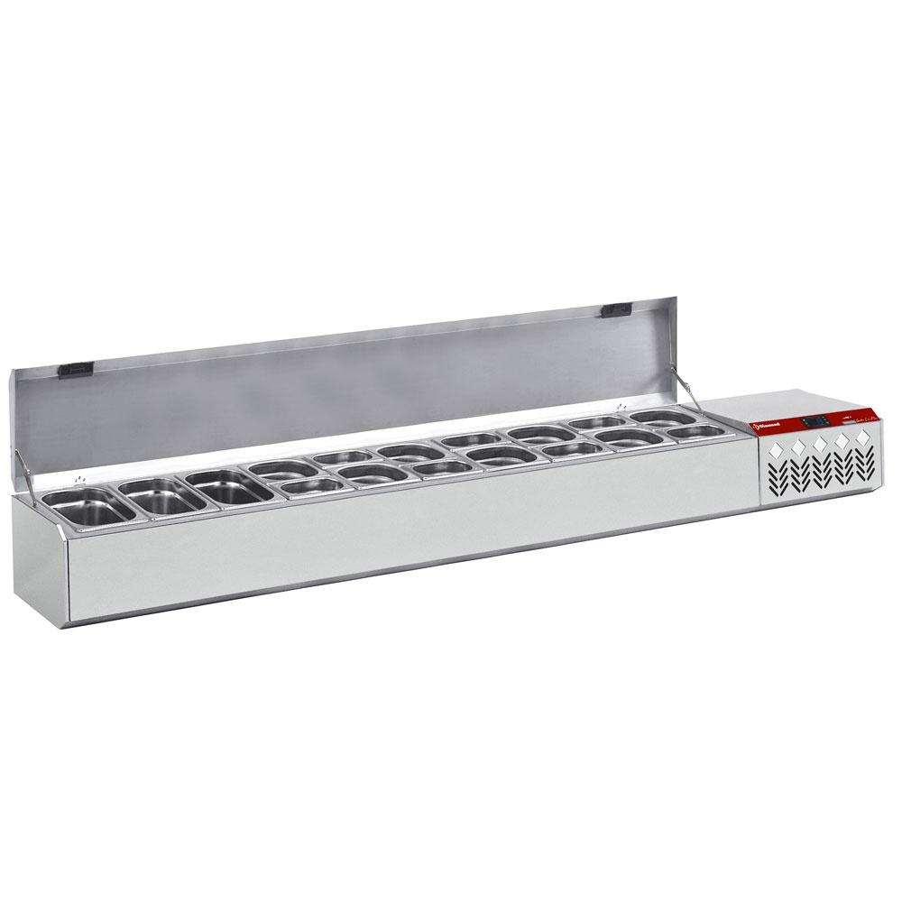 Gekoelde structuur GN 10x1/4, 1x1/9,, met deksel Gekoelde structuur GN 10x1/4, 1x1/9,, met deksel