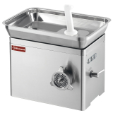 Hakmolen in R.V.S. N° 32, tafelmodel, Unger-systeem (gedeeltelijk), 440kg/h Hakmolen in R.V.S. N° 32, tafelmodel, Unger-systeem (gedeeltelijk), 440kg/h