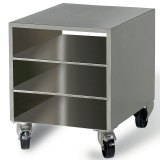 R.V.S. steun kast voor vacuummachine, op wielen, verwijderbaar