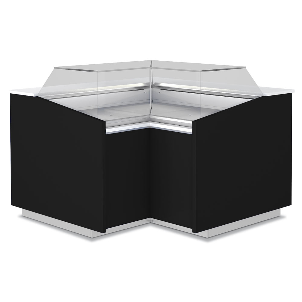 Gesloten hoek 90°, neutraal, lage ruit - ZWART Gesloten hoek 90°, neutraal, lage ruit - ZWART