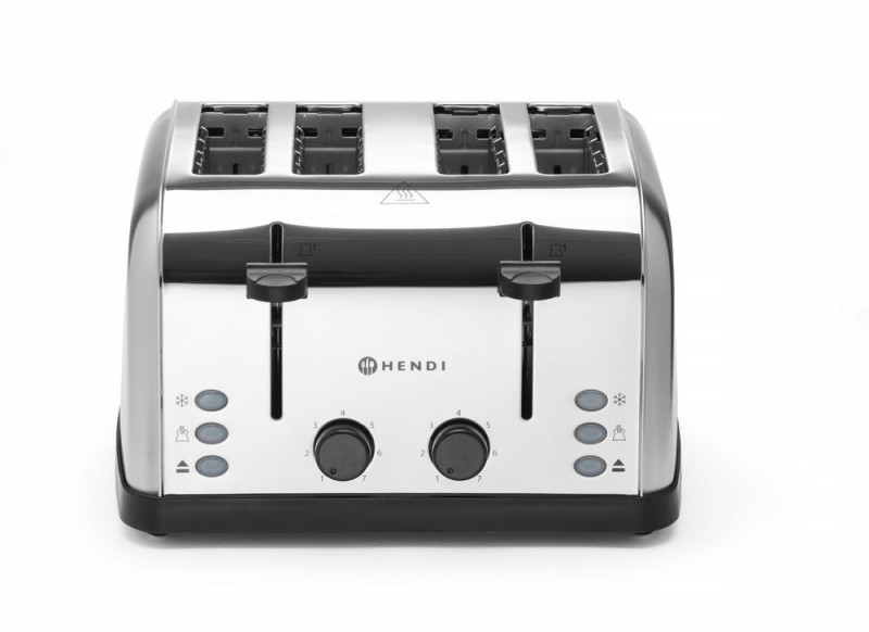 Toaster 4-sneetjes, HENDI, 240V/1500W, 295x335x(H)180mm Toaster 4-sneetjes, HENDI, 240V/1500W, 295x335x(H)180mm