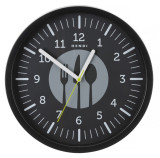 Wandklok, Hendi, Zwart, ⌀356x(h)45mm