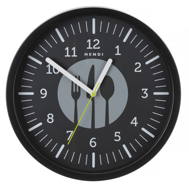 Wandklok, HENDI, Zwart, ⌀356x(H)45mm Wandklok, HENDI, Zwart, ⌀356x(H)45mm