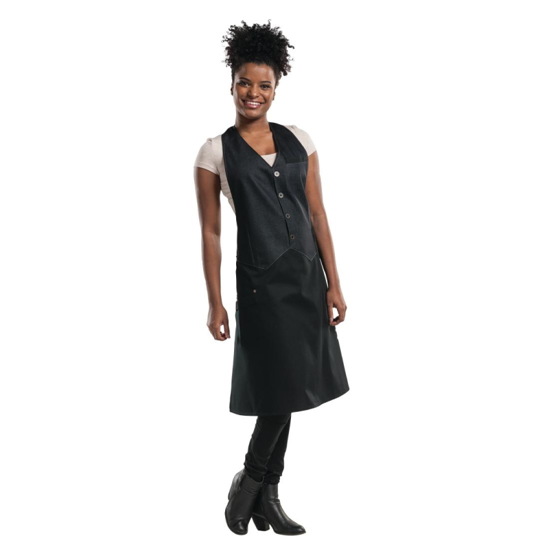 Chaud Devant Barista schort Black Denim Chaud Devant Barista schort Black Denim
