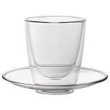 Utopia Dubbelwandig Cappuccinoglas En Schotel 220ml (pak Van 6)