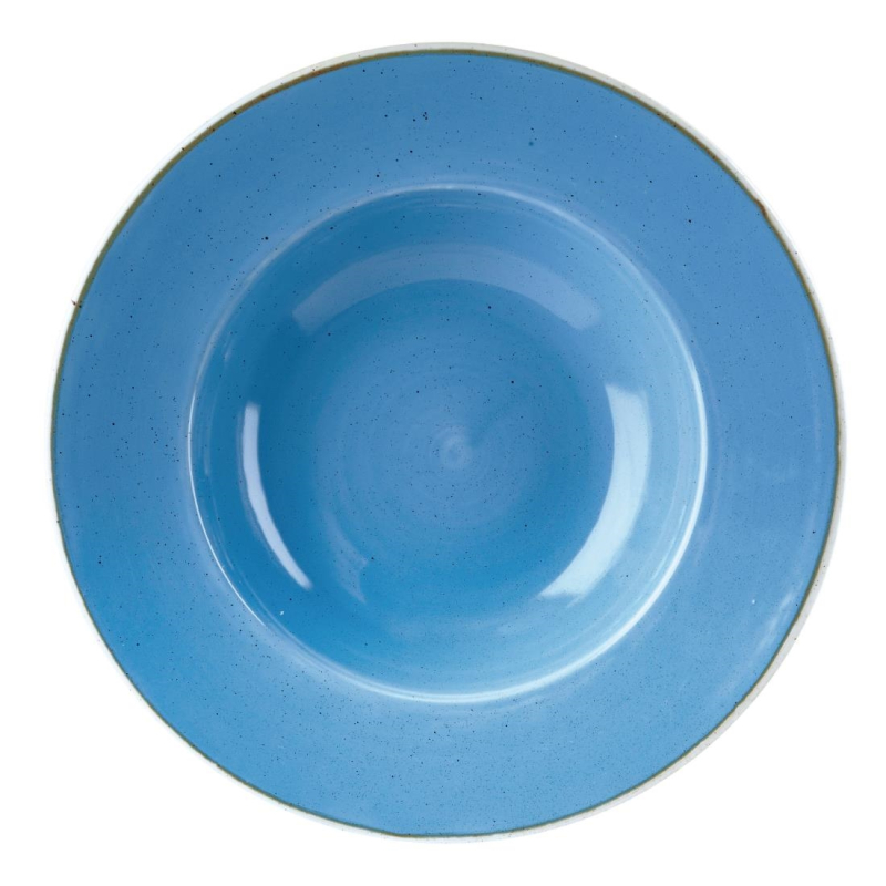 Churchill Stonecast Cornflower Blue kom met brede rand Large 27.69 cm pak van 12 Churchill Stonecast Cornflower Blue kom met brede rand Large 27.69 cm pak van 12