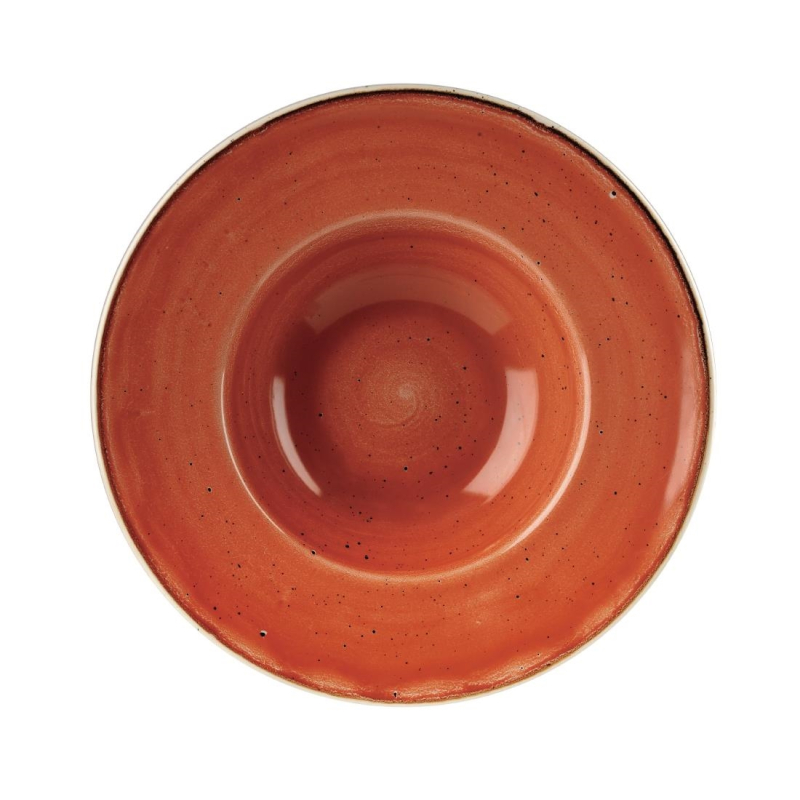 Churchill Stonecast Spiced Orange kom met brede rand Medium 23.88 cm pak van 12 Churchill Stonecast Spiced Orange kom met brede rand Medium 23.88 cm pak van 12