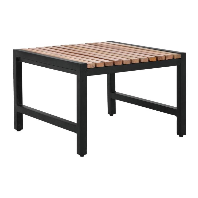 Bolero lage barkrukken van staal en acacia (4 stuks) Bolero lage barkrukken van staal en acacia (4 stuks)