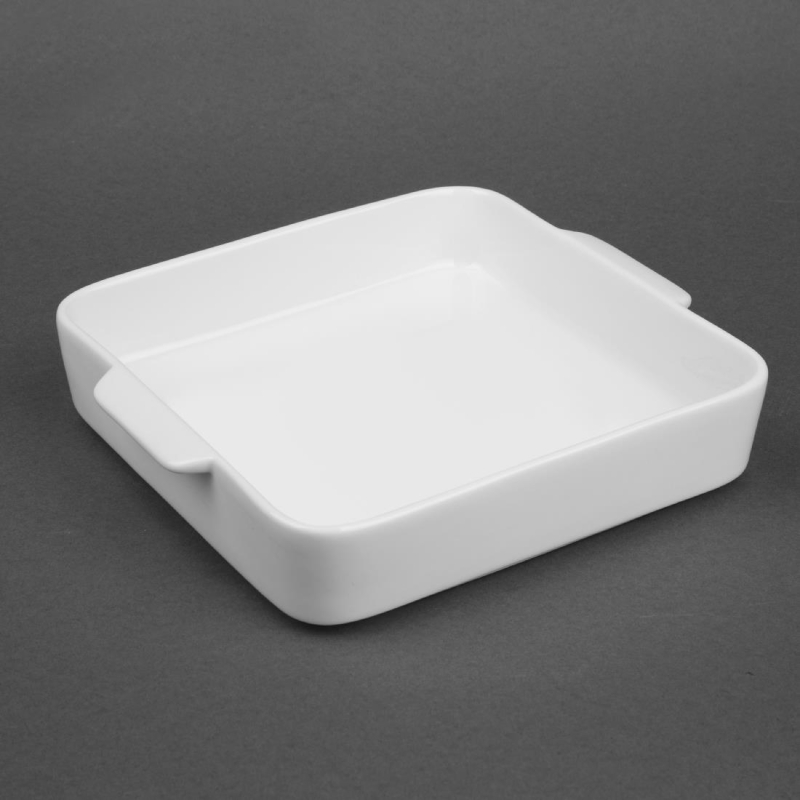 Olympia whiteware vierkante ovenschaal met handgrepen 200x180x40mm (pakket van 3) Olympia whiteware vierkante ovenschaal met handgrepen 200x180x40mm (pakket van 3)