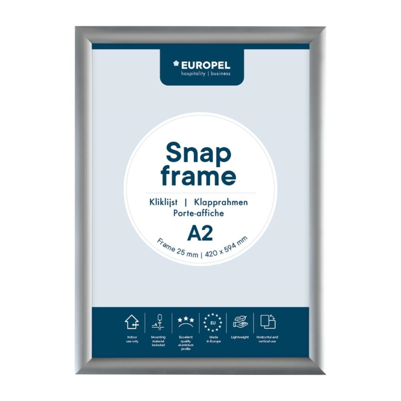 Europel klaplijst a2 25mm zilver Europel klaplijst a2 25mm zilver