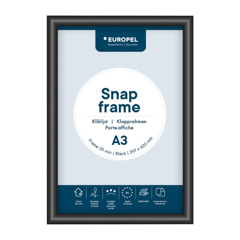 Europel kliklijst a3 25mm zwart Europel kliklijst a3 25mm zwart