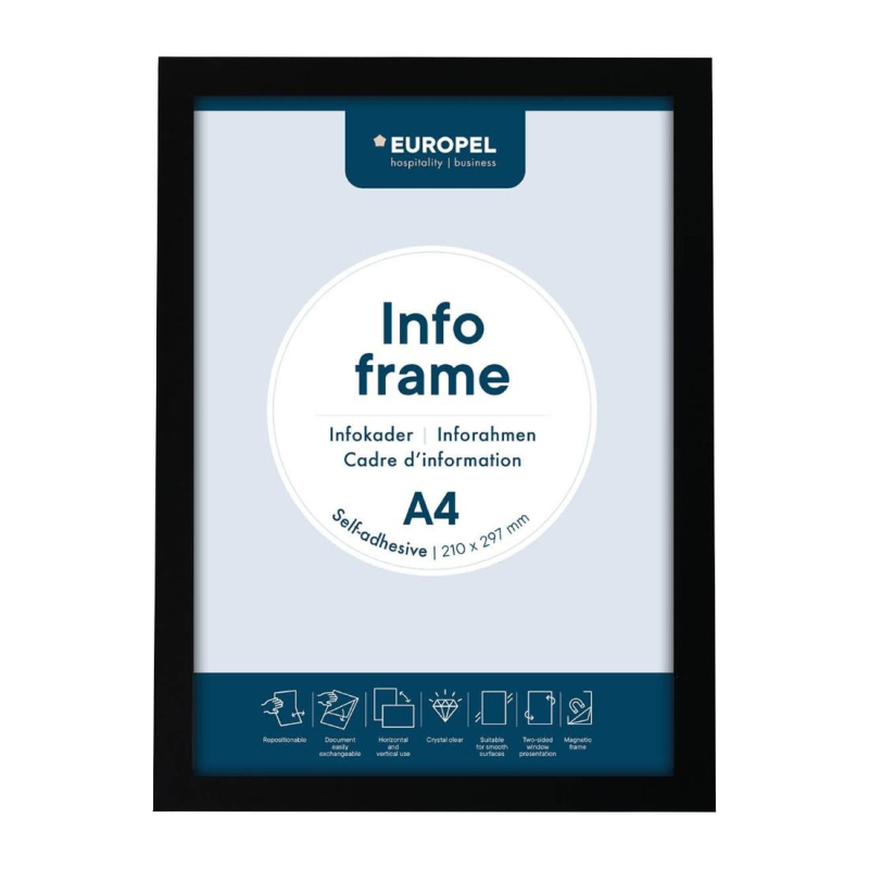 Europel infokader / zelfklevende set van 2 stuks a4 zwart Europel infokader / zelfklevende set van 2 stuks a4 zwart