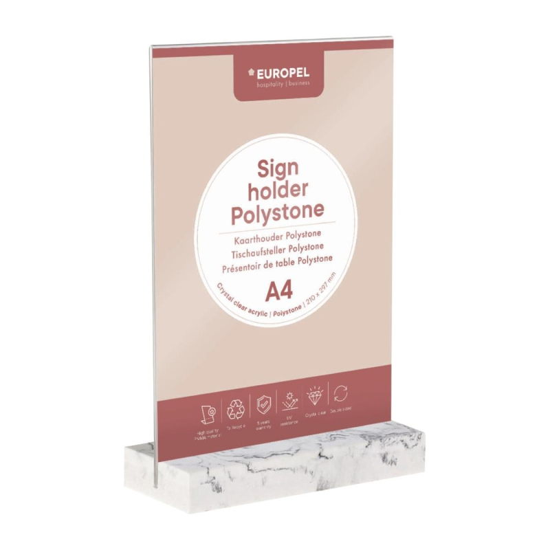 Europel bordhouder a4 polystone wit Europel bordhouder a4 polystone wit