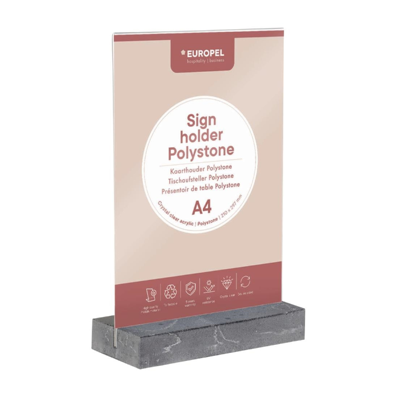 Europel bordhouder a4 polystone antraciet Europel bordhouder a4 polystone antraciet