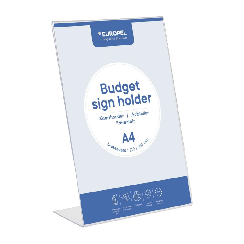 Europel bordhouder budget l-stand a4 portret Europel bordhouder budget l-stand a4 portret