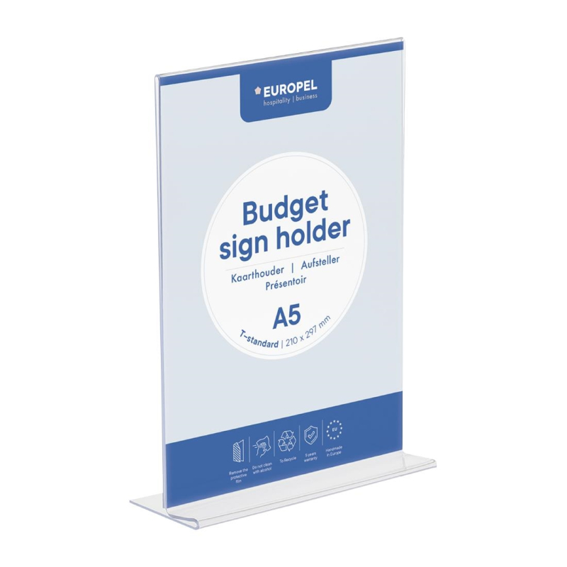 Europel bordhouder budget t-stand a5 portret Europel bordhouder budget t-stand a5 portret