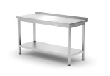 Muurwerktafel Met Opstaande Rand en Schap - 600 mm Diep, Hendi, Kitchen Line, 1400x600x(h)850mm Muurwerktafel Met Opstaande Rand en Schap - 600 mm Diep, Hendi, Kitchen Line, 1400x600x(h)850mm