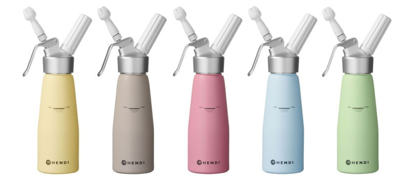 Slagroomapparaat, HENDI, 0,5L, Pastelgroen, ⌀80x(H)260mm Slagroomapparaat, HENDI, 0,5L, Pastelgroen, ⌀80x(H)260mm