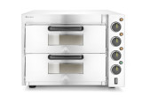 Pizza Oven 2 Kamers Compact, Hendi, Zilver, 230v/3000w, 580x560x(h)435mm Pizza Oven 2 Kamers Compact, Hendi, Zilver, 230v/3000w, 580x560x(h)435mm