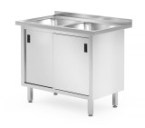 Dubbele Spoeltafel Met Kast – Gelast., Hendi, Profi Line, 1000x600x(h)850mm Dubbele Spoeltafel Met Kast – Gelast., Hendi, Profi Line, 1000x600x(h)850mm