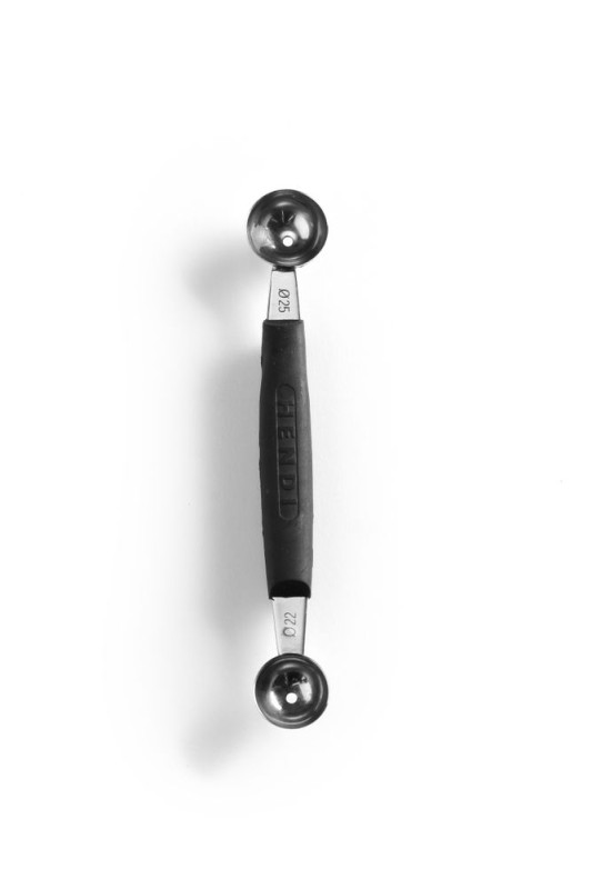 Meloenbolletjeslepel dubbel, HENDI, ø 22-25 mm, Zwart, (L)165mm Meloenbolletjeslepel dubbel, HENDI, ø 22-25 mm, Zwart, (L)165mm