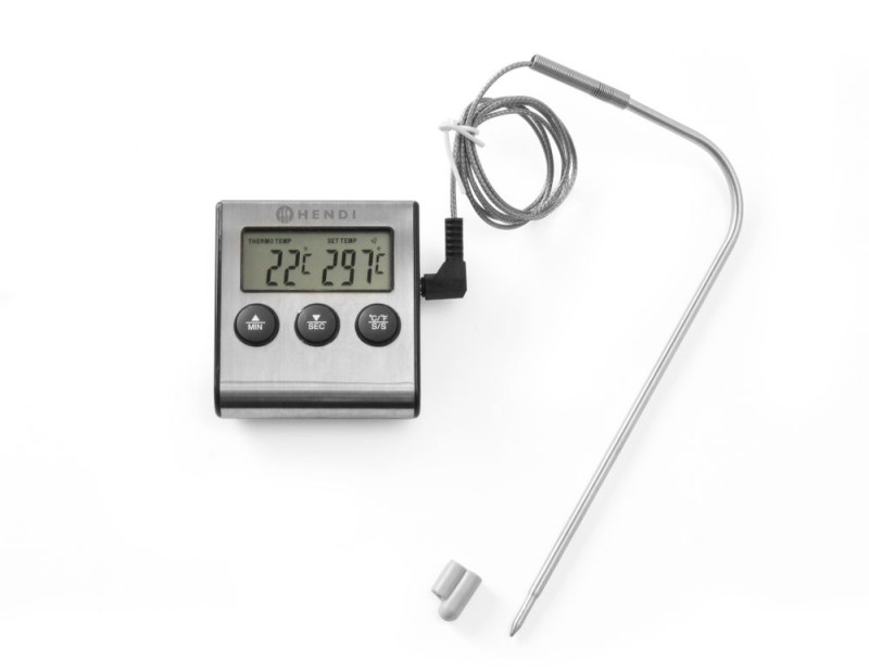Braad thermometer met timer, HENDI, 65x70x(H)17mm Braad thermometer met timer, HENDI, 65x70x(H)17mm