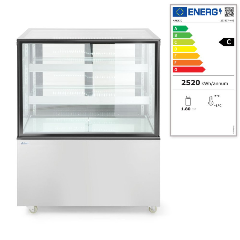 Koelvitrine met 2 schappen, Arktic, 300L, 230V/480W, 994x677x(H)1230mm Koelvitrine met 2 schappen, Arktic, 300L, 230V/480W, 994x677x(H)1230mm