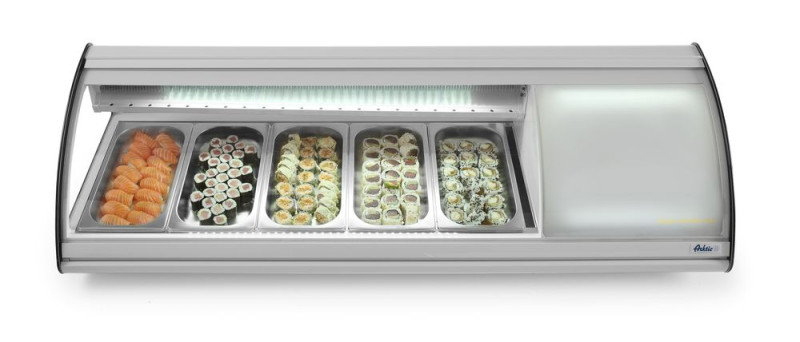 Sushi display 5x GN 1/3, Arktic, 230V/160W, 1307x445x(H)327mm Sushi display 5x GN 1/3, Arktic, 230V/160W, 1307x445x(H)327mm