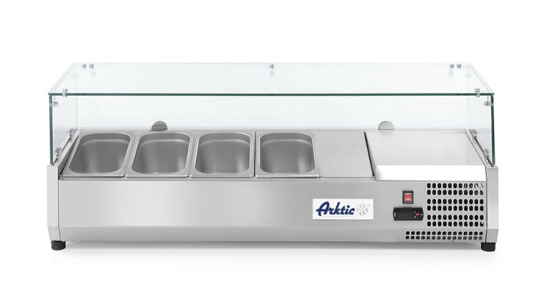 Opzetkoelvitrine GN 1/3, Arktic, 4x GN 1/3, 230V/180W, 1208x400x(H)456mm Opzetkoelvitrine GN 1/3, Arktic, 4x GN 1/3, 230V/180W, 1208x400x(H)456mm