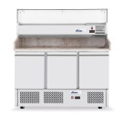 Pizzawerkbank Met 3 Deuren en Koelvitrine 380+40l, Arktic, 254l, 230v/400w, 1400x700x(h)1491mm Pizzawerkbank Met 3 Deuren en Koelvitrine 380+40l, Arktic, 254l, 230v/400w, 1400x700x(h)1491mm