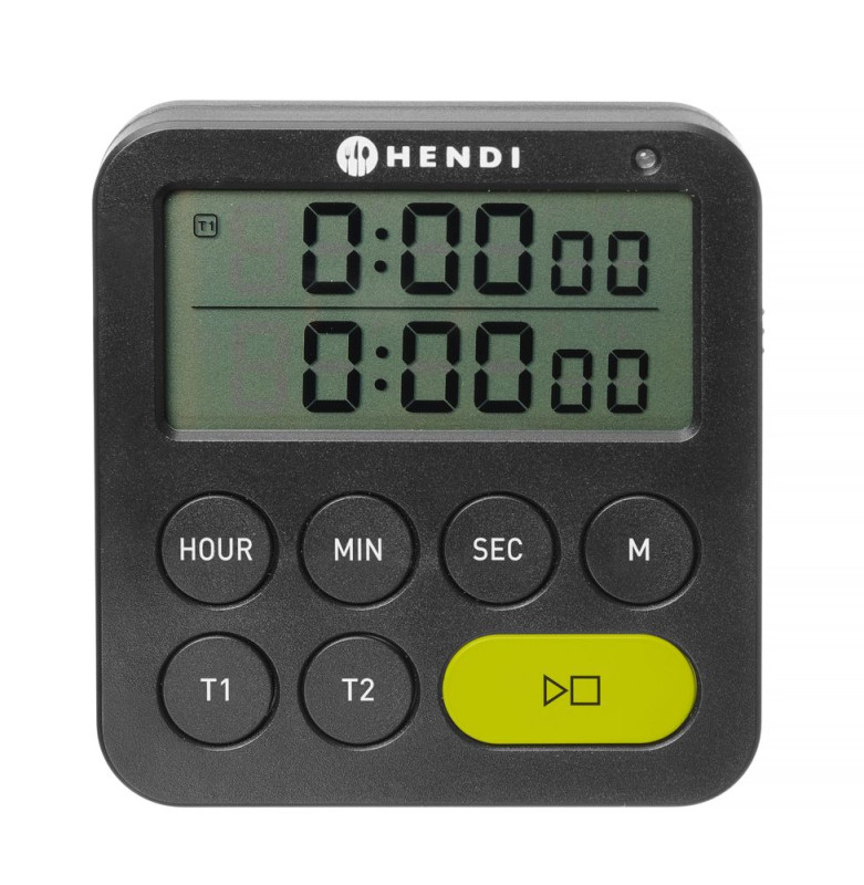 Timer dubbele, HENDI, Zwart, 82x20x(H)86mm Timer dubbele, HENDI, Zwart, 82x20x(H)86mm
