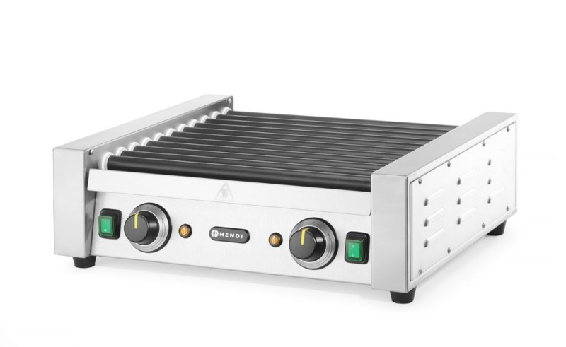 Worstenroller grill - twee zones, HENDI, 14 rollers, 230V/1480W, 520x650x(H)176mm Worstenroller grill - twee zones, HENDI, 14 rollers, 230V/1480W, 520x650x(H)176mm