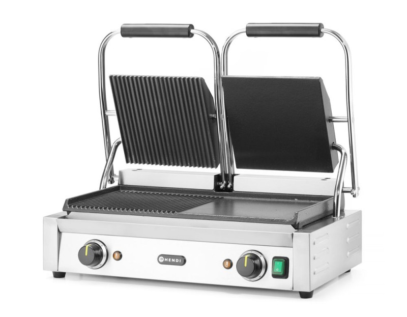 Contactgrill - dubbele versie, HENDI, half glad, half geribd, 230V/3600W, 575x430x(H)510mm Contactgrill - dubbele versie, HENDI, half glad, half geribd, 230V/3600W, 575x430x(H)510mm